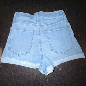 UEC MADEWELL HIGH RISE DENIM SHORTS ROLL UP CUFF RAW HEM SZ 26 2.25” INSEAM